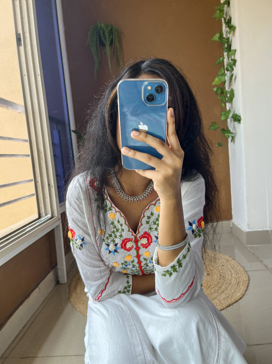 Restocked -Gulzar Cotton Kurti With embroidery Work