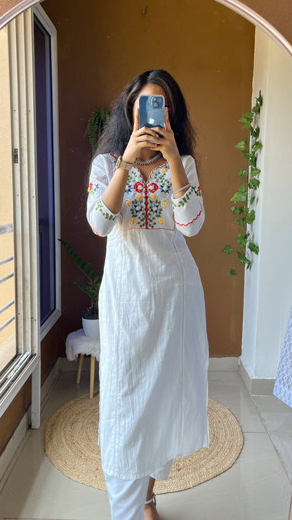 Restocked -Gulzar Cotton Kurti With embroidery Work