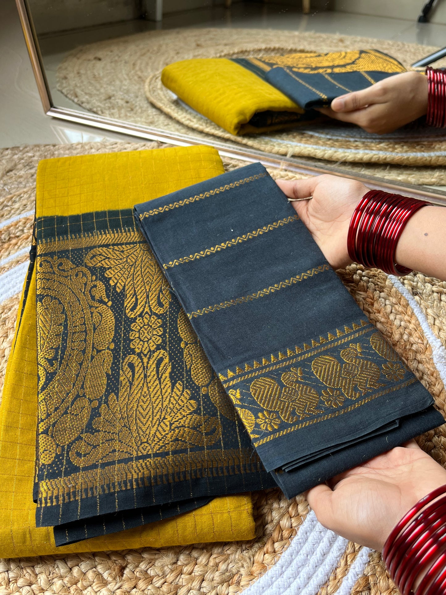 Madurai Sungudi Pure Cotton Saree - Tr 039